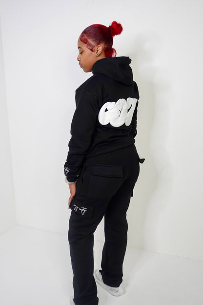 "Cozy Season" Black Hoodie Set