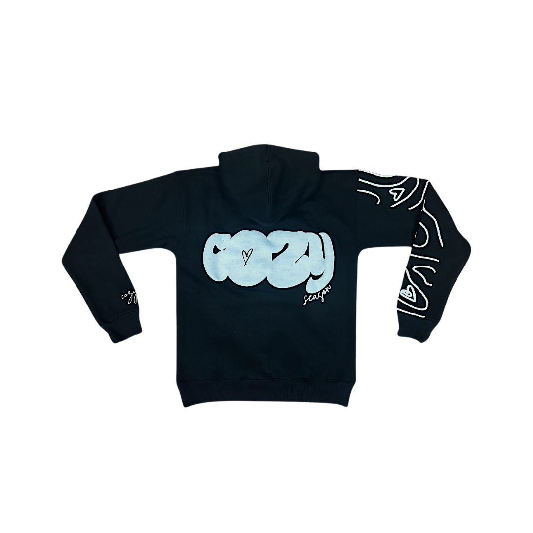 "Cozy Season" Black Hoodie Set