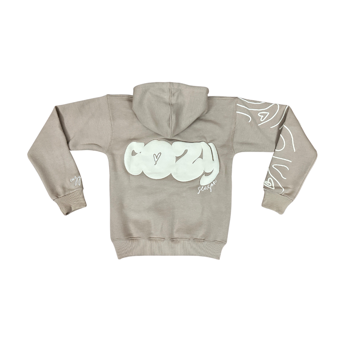 "Cozy Season" Khaki Hoodie Set